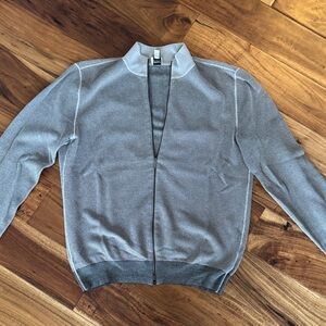 Armani Collezioni Men's Zip-Up Gray Sweater